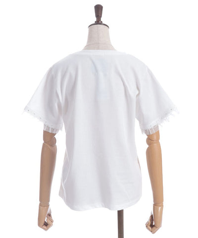 Lace & Tulle Sleeve T-Shirt