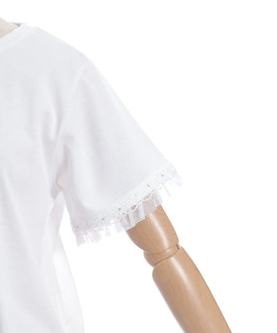 Lace & Tulle Sleeve T-Shirt