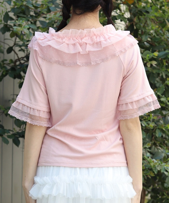 Dot & Tulle Frill Pullover