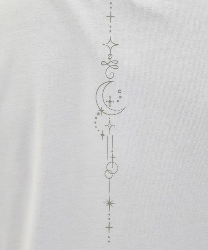 Contact Cooling Celestial Body Pattern Print T-Shirt