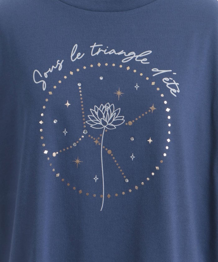 Contact Cooling Celestial Body Pattern Print T-Shirt