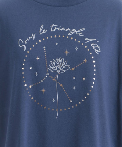 Contact Cooling Celestial Body Pattern Print T-Shirt