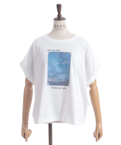 Contact Cooling Celestial Body Pattern Print T-Shirt