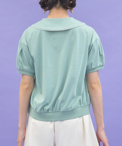 Ice Cream Embroidery Collared Pullover