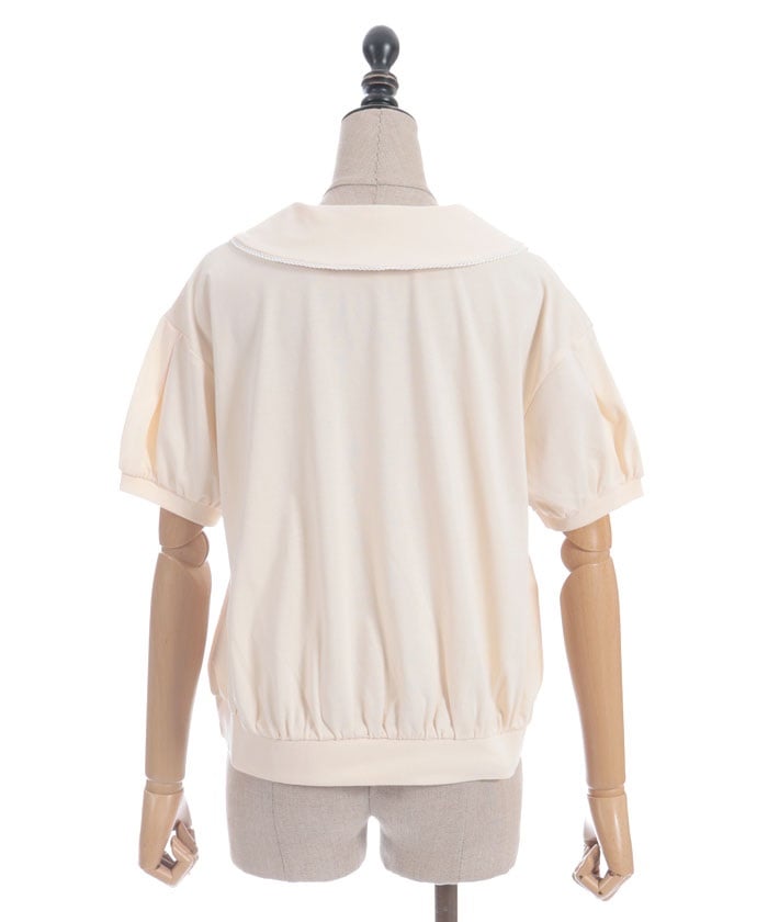 Ice Cream Embroidery Collared Pullover