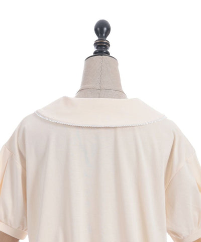 Ice Cream Embroidery Collared Pullover