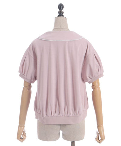 Ice Cream Embroidery Collared Pullover