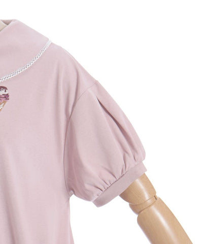 Ice Cream Embroidery Collared Pullover