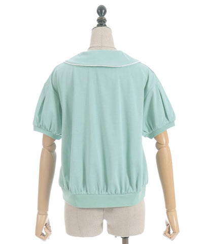 Ice Cream Embroidery Collared Pullover