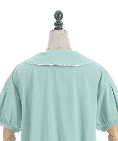 Ice Cream Embroidery Collared Pullover