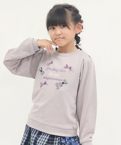 Random Ribbon Embroidery Sweatshirt