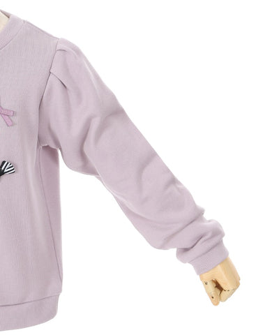 Random Ribbon Embroidery Sweatshirt