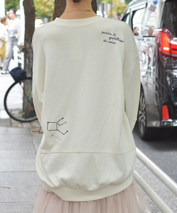 Random Constellation Embroidery Sweatshirt