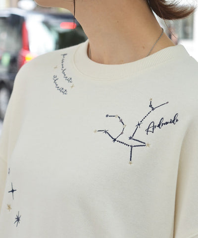 Random Constellation Embroidery Sweatshirt