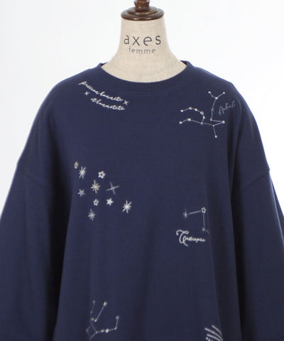 Random Constellation Embroidery Sweatshirt