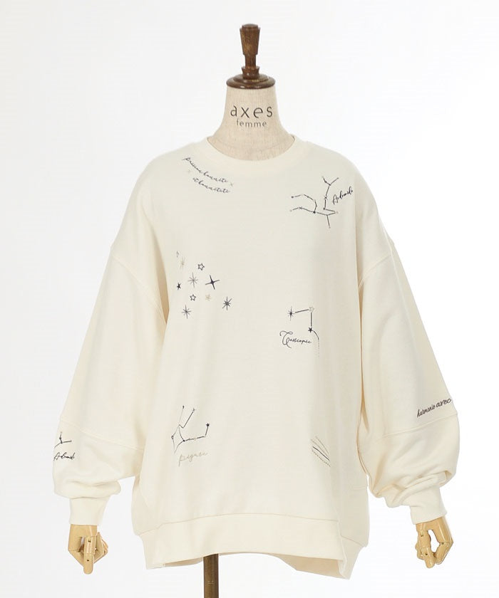 Random Constellation Embroidery Sweatshirt