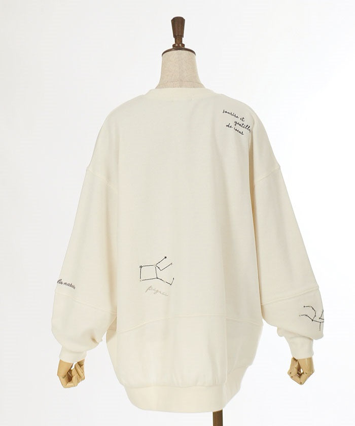 Random Constellation Embroidery Sweatshirt