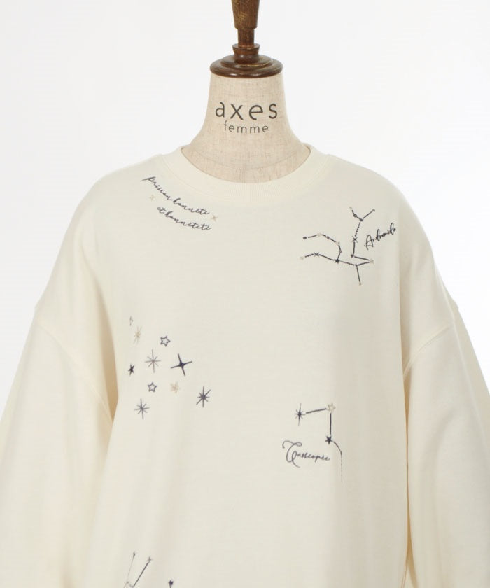 Random Constellation Embroidery Sweatshirt