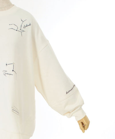 Random Constellation Embroidery Sweatshirt