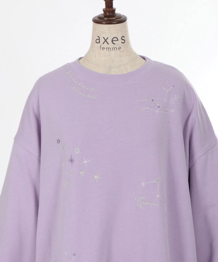 Random Constellation Embroidery Sweatshirt