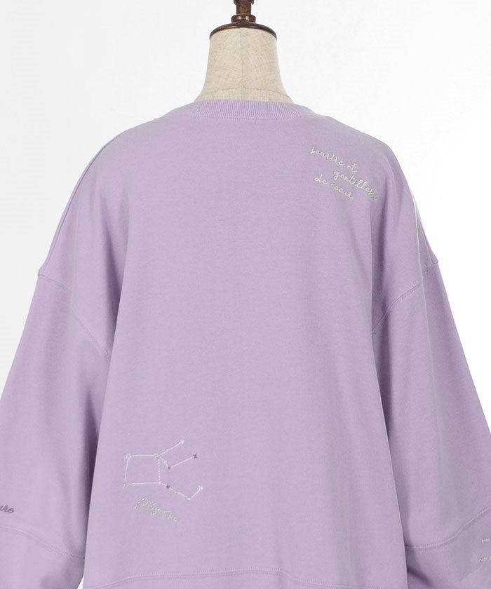 Random Constellation Embroidery Sweatshirt