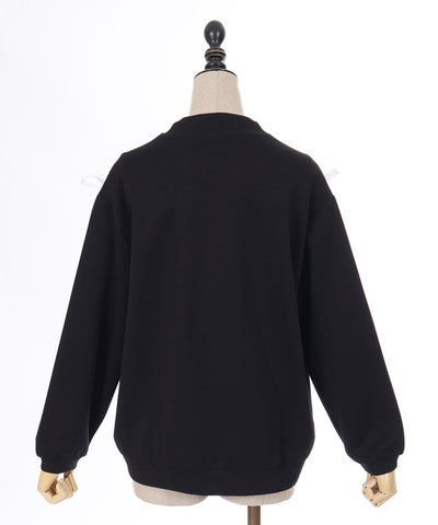 Lace-Up Cut-and-Sewn Pullover