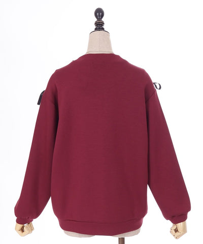 Lace-Up Cut-and-Sewn Pullover