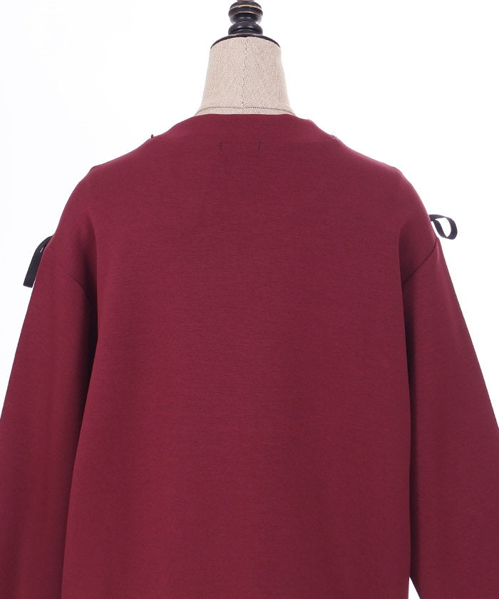 Lace-Up Cut-and-Sewn Pullover