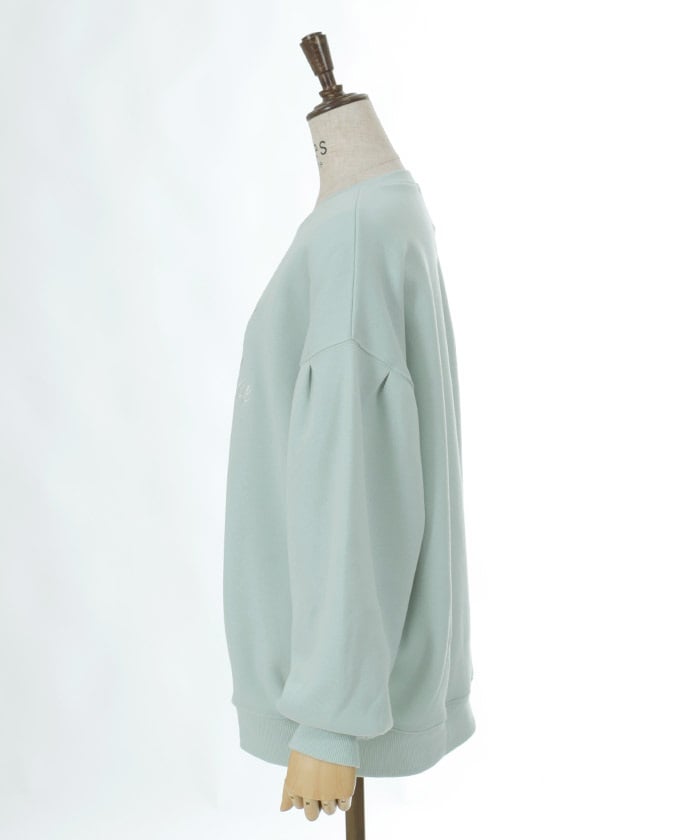 Embroidery Brushed Boa Cocoon Sweatshirt