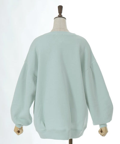 Embroidery Brushed Boa Cocoon Sweatshirt