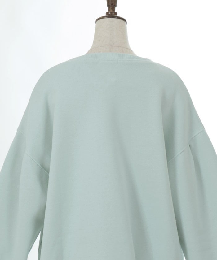 Embroidery Brushed Boa Cocoon Sweatshirt