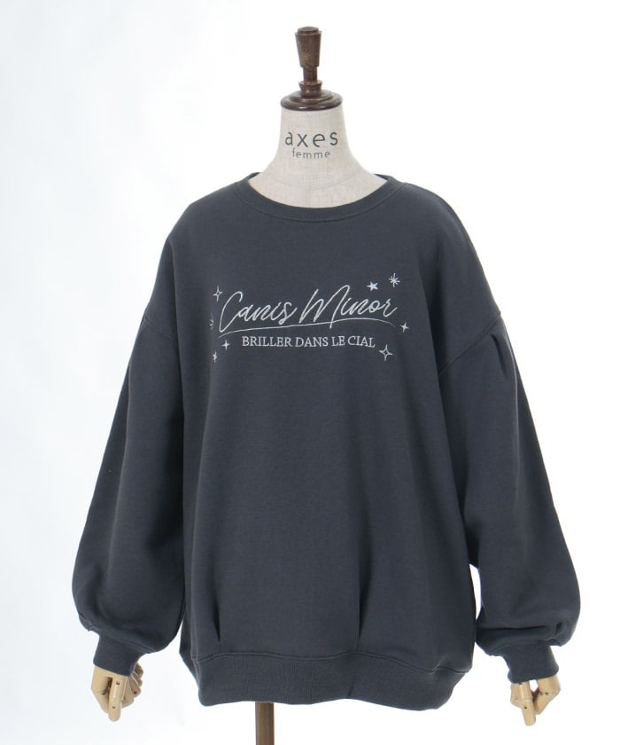 Embroidery Brushed Boa Cocoon Sweatshirt