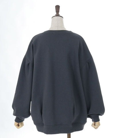 Embroidery Brushed Boa Cocoon Sweatshirt