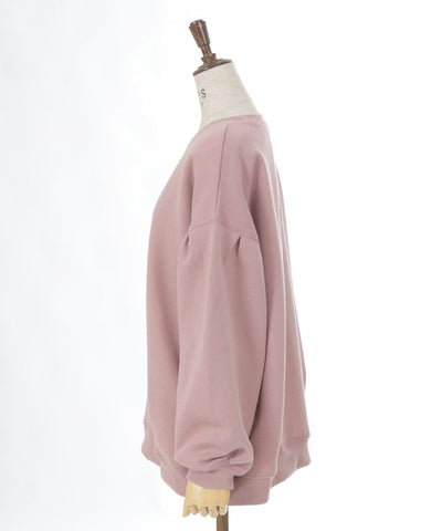 Embroidery Brushed Boa Cocoon Sweatshirt