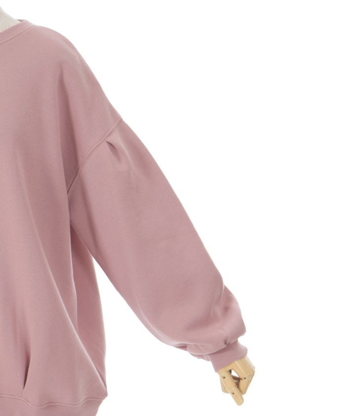 Embroidery Brushed Boa Cocoon Sweatshirt