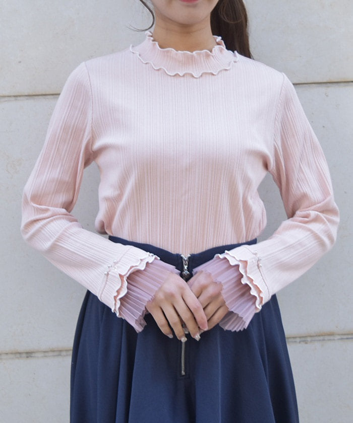 Pleated Tulle Merrowed Pullover