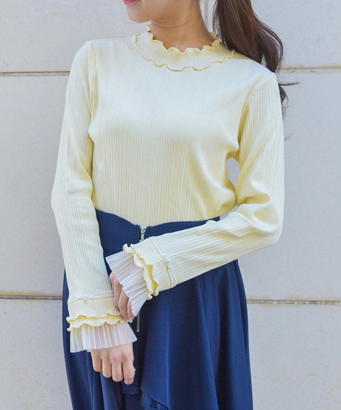 Pleated Tulle Merrowed Pullover