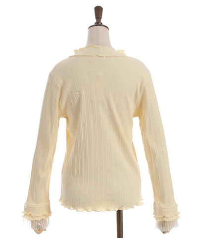 Pleated Tulle Merrowed Pullover