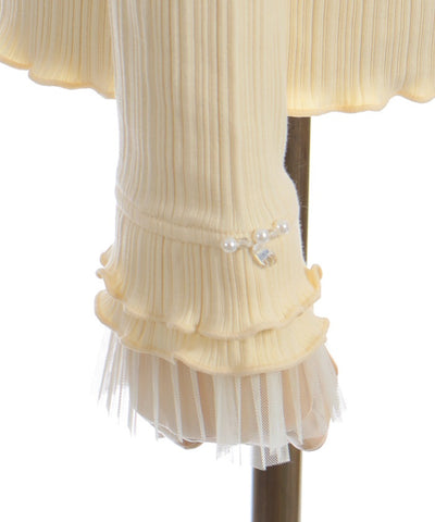 Pleated Tulle Merrowed Pullover