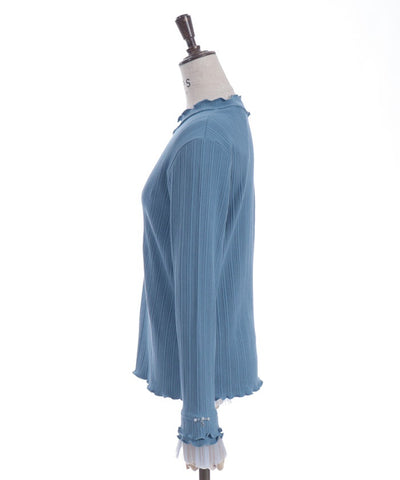 Pleated Tulle Merrowed Pullover