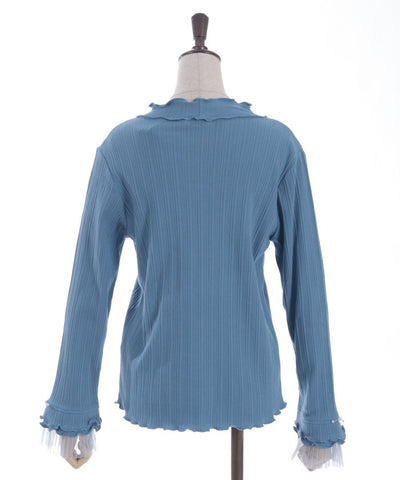 Pleated Tulle Merrowed Pullover