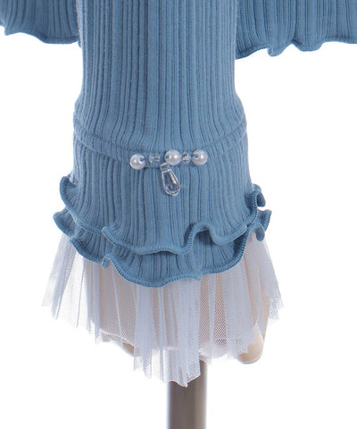 Pleated Tulle Merrowed Pullover