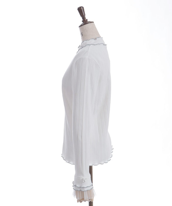 Pleated Tulle Merrowed Pullover