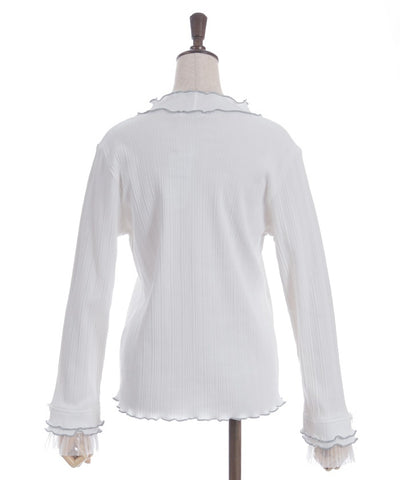 Pleated Tulle Merrowed Pullover