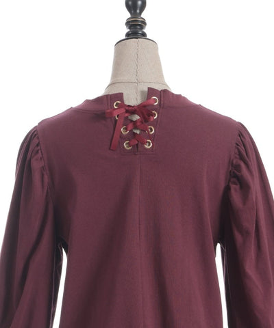 Bear Boa Embroidery Hem Lace T-Shirt