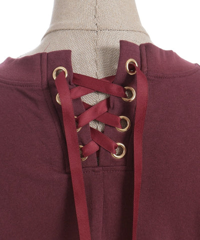 Bear Boa Embroidery Hem Lace T-Shirt