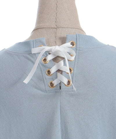 Bear Boa Embroidery Hem Lace T-Shirt