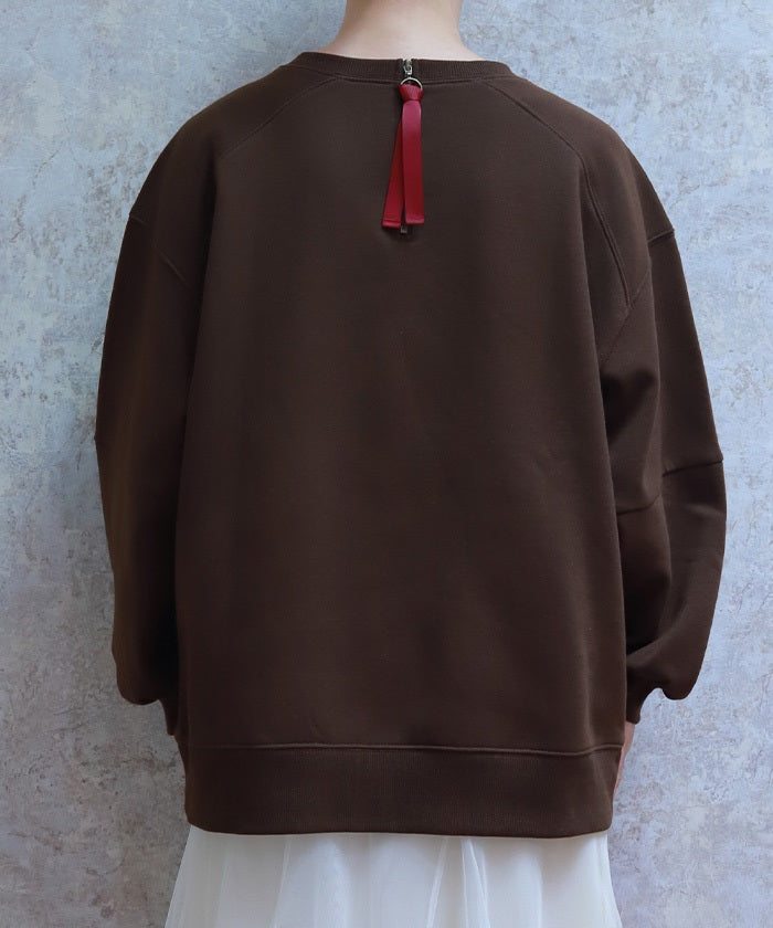 Zip Brushed Boa Logo Sweatshirt