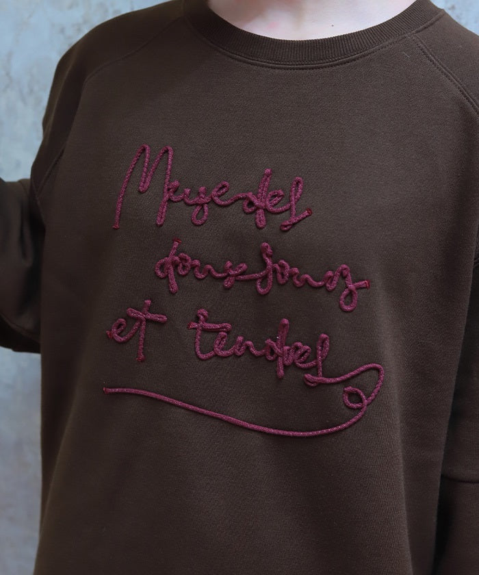 Zip Brushed Boa Logo Sweatshirt