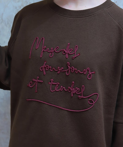 Zip Brushed Boa Logo Sweatshirt